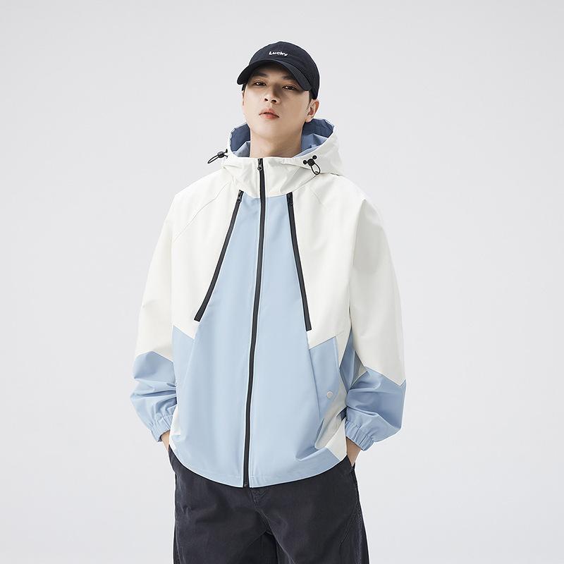 Color Matching Jacket Loose Contrasting Color Splicing Trend Casual Outdoor Windproof Jacket Hooded Jacket New In Spring and Autumn
