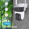 ICSEE Xiongmai Wireless Outdoor PTZ Camera with Three-Lens, Three-View, and Full-Color Monitoring