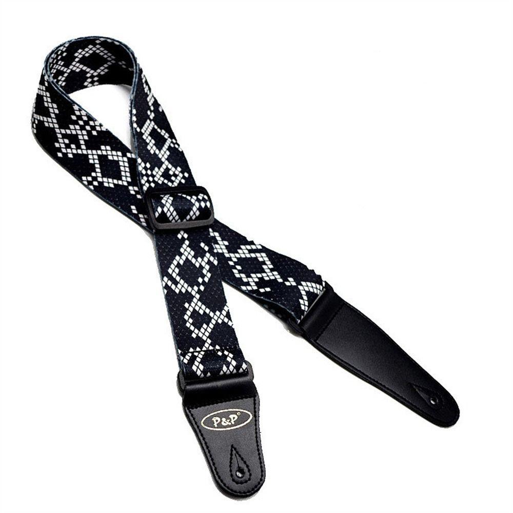 Plaid Pattern Electric Guitar Belt Adjustable Acoustic Guitar Strap Guitar Strap Folk Guitar