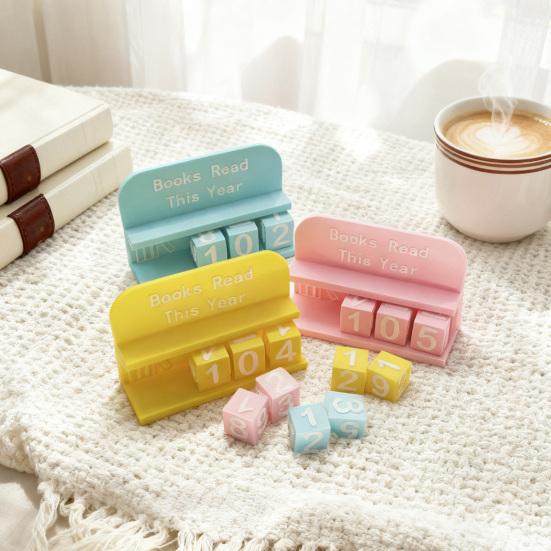 1 Набор 3D-печатный трекер чтения Книга Прочитано в этом году Счетчик с числовыми блоками Декор для уголка чтения для книжной полки Стол Подарок для читательского челленджа