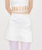 Leobyui Box Pleated Satin Skirt White