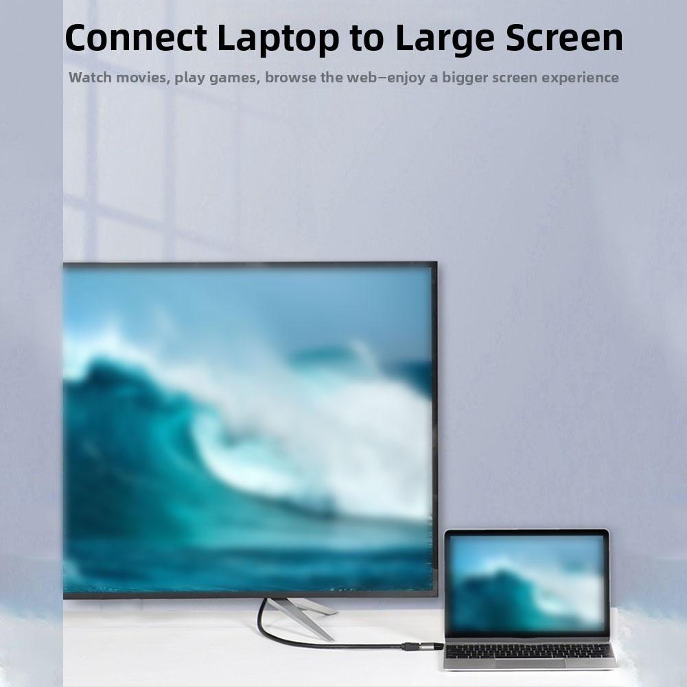 Портативный высокоскоростной адаптер Type-C на HDMI 4K 60 Гц Алюминиевый видеоконвертер для зеркалирования экрана ноутбука, телефона, планшета