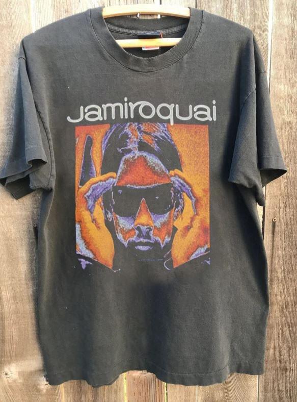 Футболка группы Jamiroquai Jamiroquai Базовый стиль Угольный Унисекс Футболка WA4526 Унисекс Футболка
