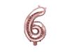 Number '6' Foil Balloon, Rose Gold