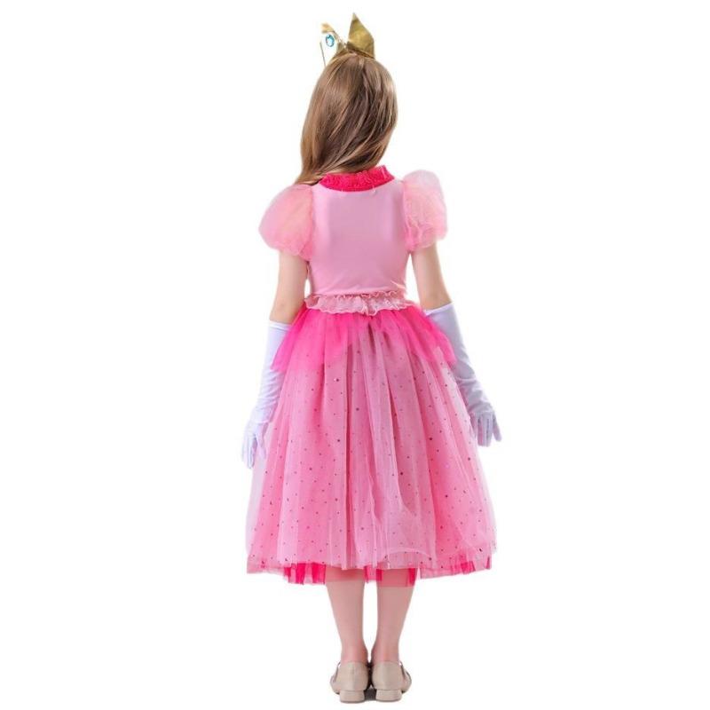 Halloween Cosplay Costume Children's Peach Princess Dress Pink Peach Stage Performance Costume