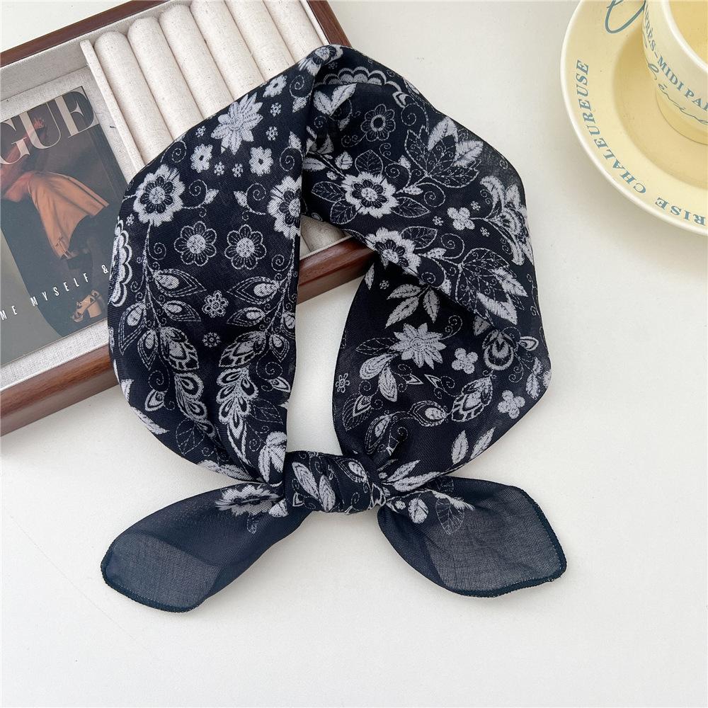 Маленький квадратный шарф из хлопка и льна, шелковый шарф, женский, весна и осень, новый стиль, художественный и универсальный, модный, темпераментный шарф-повязка на голову