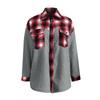 Women's Casual Fashion Lapel Single Breasted Contrast Plaid Plush Coat