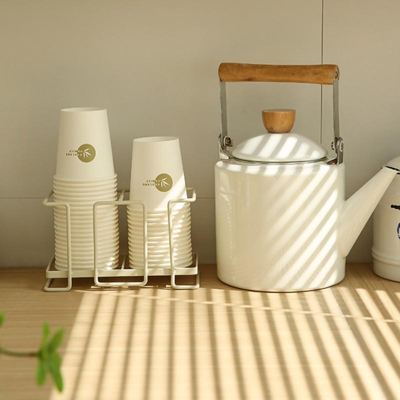 Держатель для бумажных стаканчиков Одноразовый стаканчик Красивый держатель для стаканчиков Железный материал Удобное хранение Стойка для хранения Домашний держатель для кофейных чашек