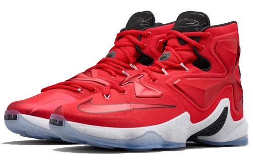 Nike Lebron 13 Баскетбольные кроссовки на шнуровке, нескользящие, легкие, высокие, мужские, выездные, красные 807220-600