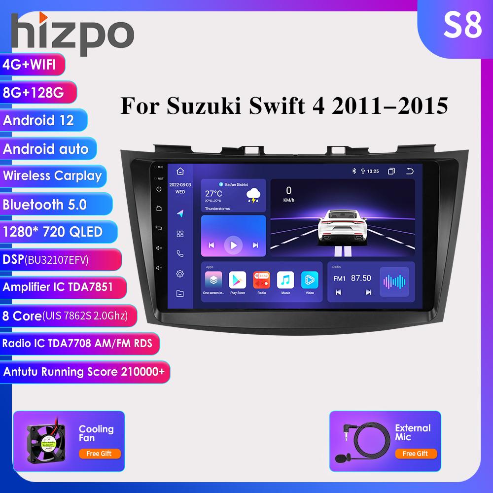 Carplay 4G Радио 2 Din Android 12 Автомобильный мультимедийный плеер для Suzuki Swift 4 2011-2015 GPS-навигация WIFI DSP 9 дюймов 2din Интеллектуальный экран AutoRadio
