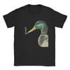 Men Cool Smoking Duck Retro Vintage Animal Smoking T Shirt  Pure Cotton Clothing Vintage Short Sleeve O Neck Tees Graphic