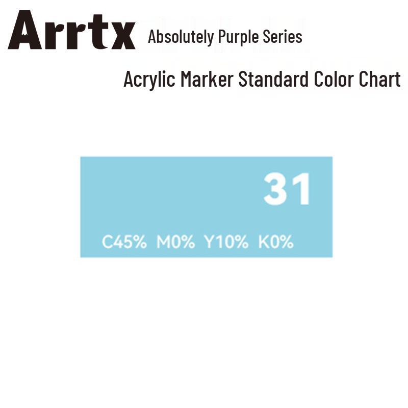 Arrtx Ataishi Акриловый маркер с мягким наконечником, 1 шт., Абсолютно фиолетовый, Стиль A/B, 30 цветов, Водонепроницаемый, Быстросохнущий, Непрозрачный.