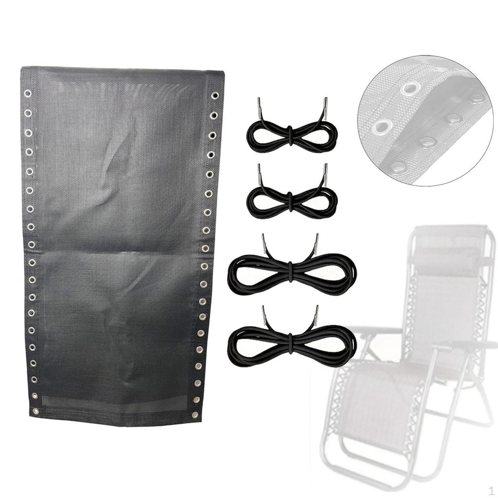 Chair Replacement Fabric Folding Lounge Repair Cloth Breathable with 4Pcs Cords