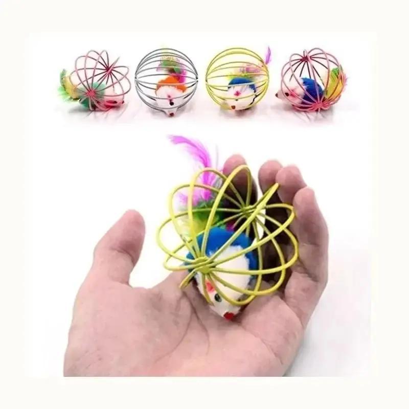 New 2025 New 1 Pc Random Funny Cage Novelty Toy Mouse Pet Toy Mouse Ball Cat Dog Pet Pet Supplies Interactive Tool To 1