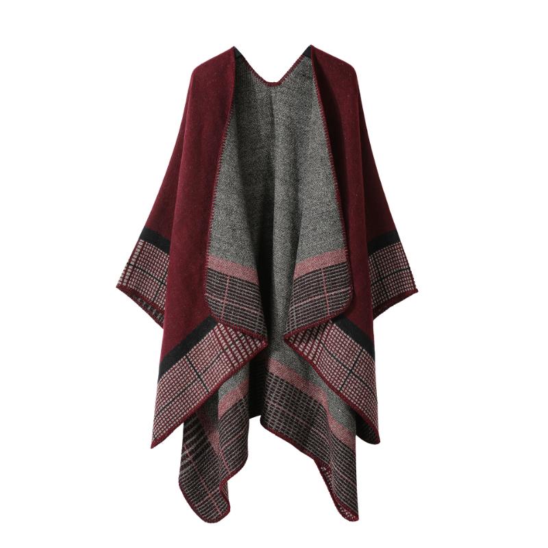 Ethnic Style Shawl Summer Outer Wear Women's Large Shawl Cape Cloak High-end Knitted Scarf