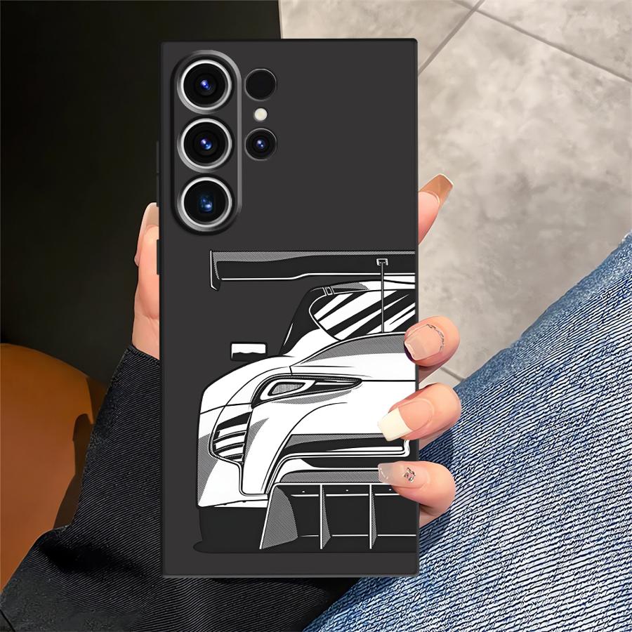 Чехол для телефона Funda для Samsung Galaxy S25 S10 S9 S20 Ultra S23 Note 20 8 9 10 S21 FE S26 S24 Plus Мультяшный Крутая Машина