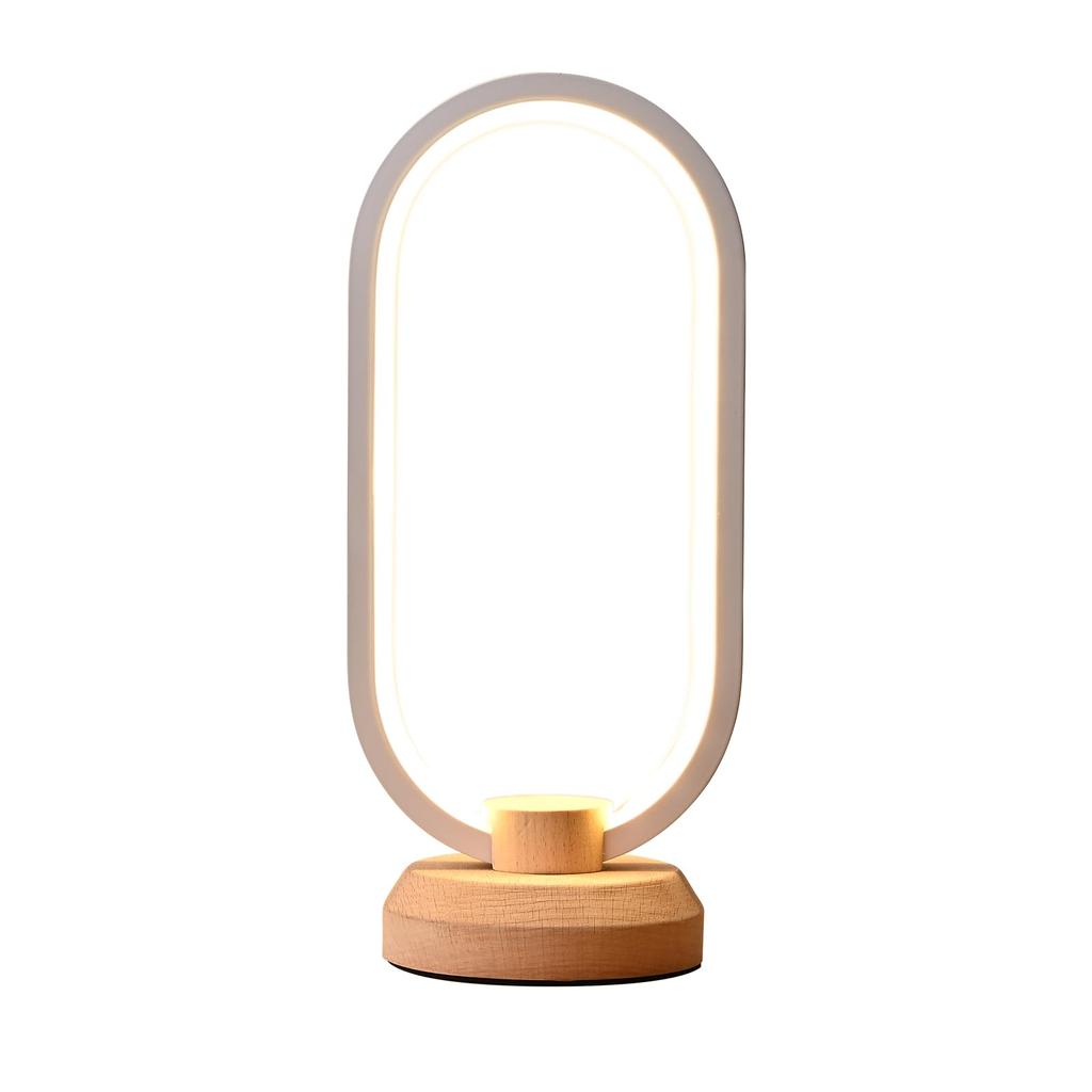 Modern Desk Lamp LED Wooden Table Bedroom Bedside Night Dimmable LED Creative Home Unique Housewarming Gift Lamp, Light, Lighting, Decoration,
