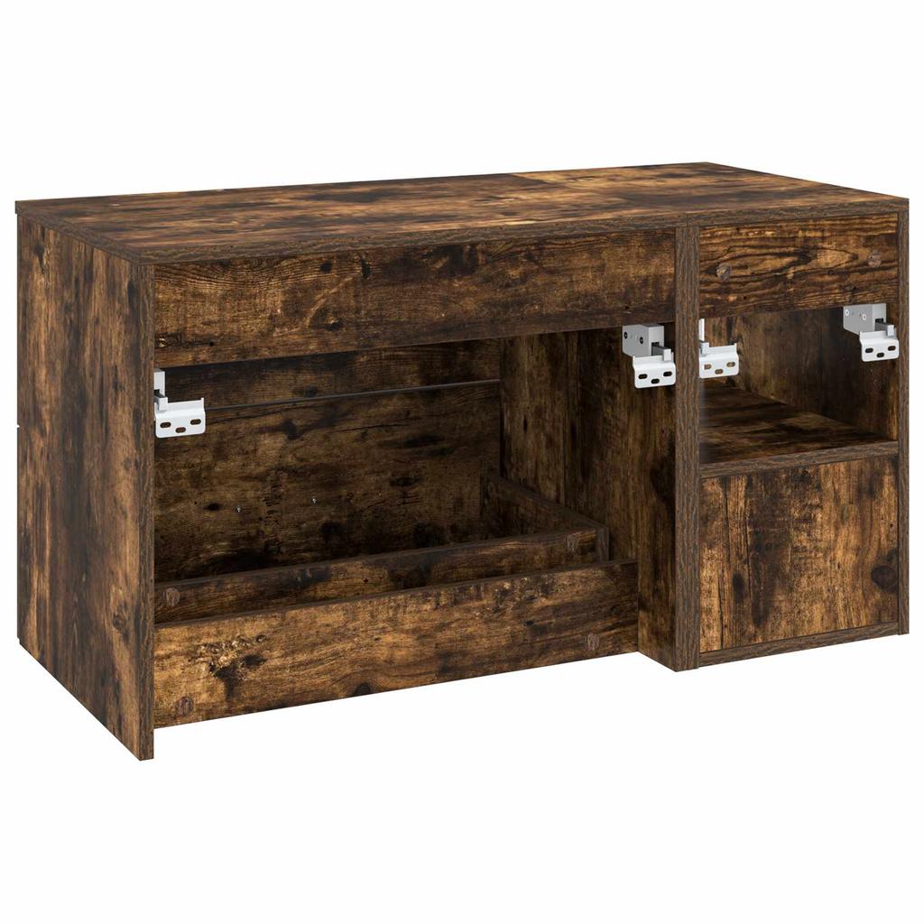 Bathroom Furniture Set 2 pcs Smoked Oak Wood Based Material