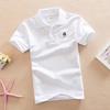 Summer Solid Color Short-sleeved T-shirt Children's Clothing 1-15 Years Old Shirt Lapel Boys and Girls School Uniforms