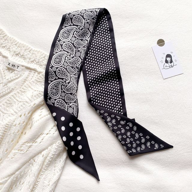 2021 New Fashion Silk Scarf For Women Neck Hair Tie Band Bag Warp Soft Neckerchief Hijab Headscarf Bandana Female Foulard