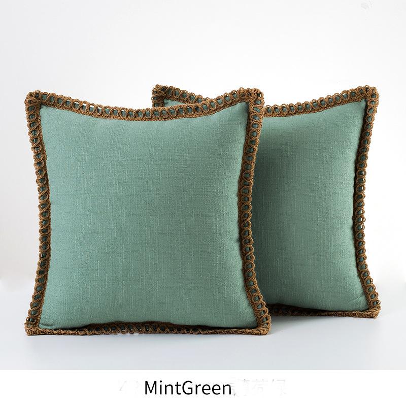 1 шт. скандинавские однотонные товары для дома, наволочка из хлопка и льна, наволочки, наволочки из мешковины, льняные обрезанные края