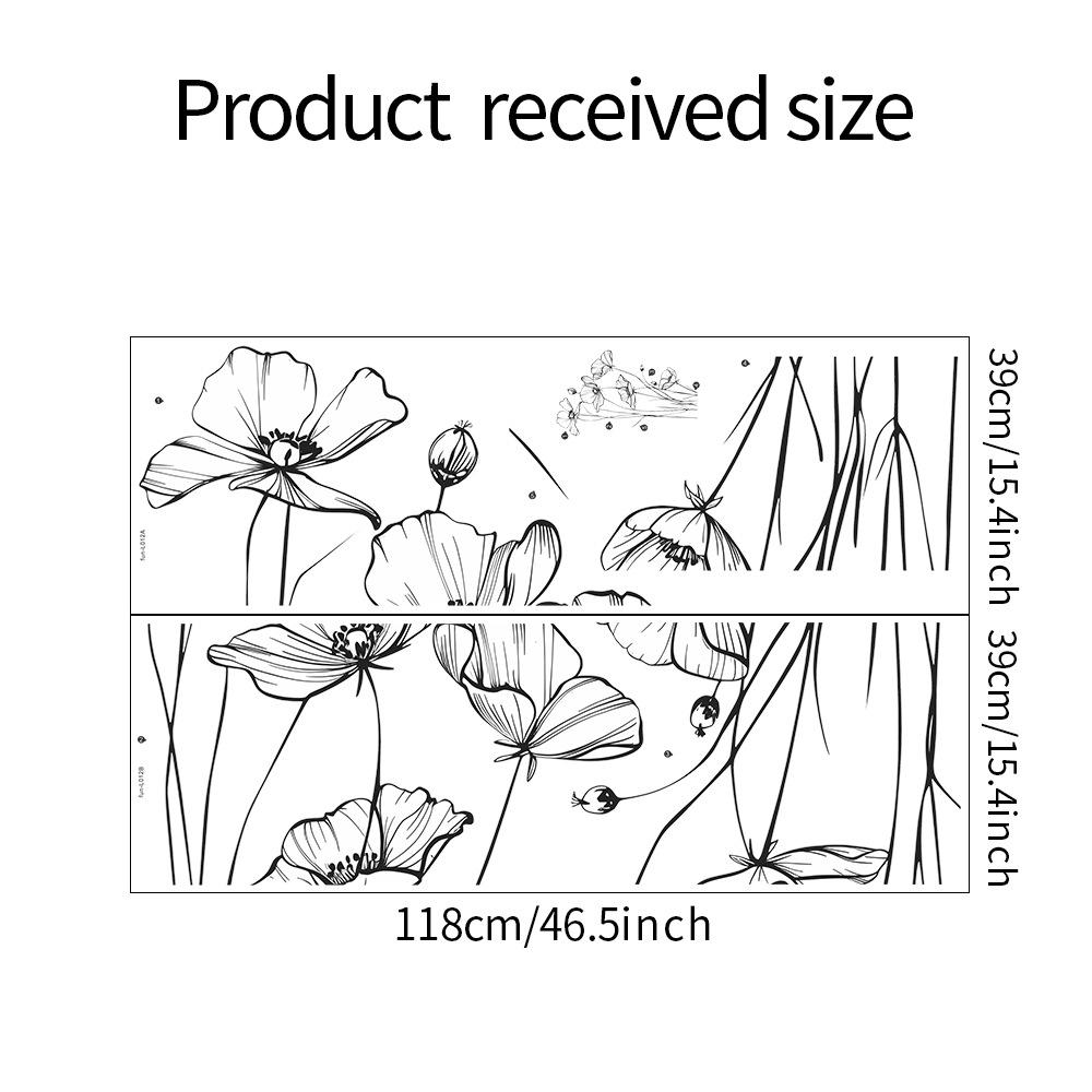 Черно-белый эскиз Yu Beauty Flower Спальня Гостиная Фон Украшение Декоративная Наклейка На Стену Наклейка