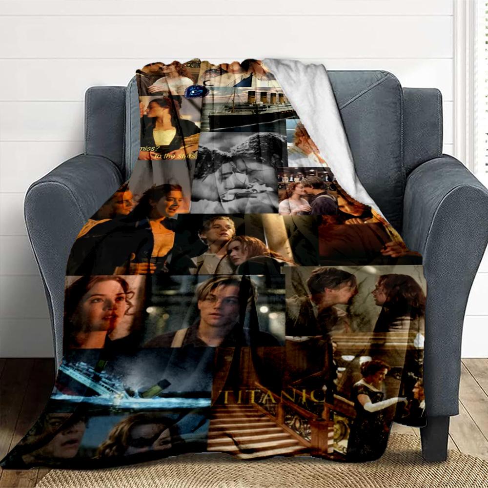 Titanic Romance Flannel Blanket Throw Blanket Soft Warm Sofa Bed Camping home Decor Unique Christmas Gift C926323