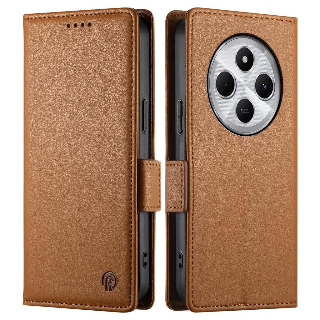 DF-010 Чехол-подставка для Xiaomi Poco C75 4G/Redmi 14R 5G/14C 4G Кожаный кошелек Чехол для телефона