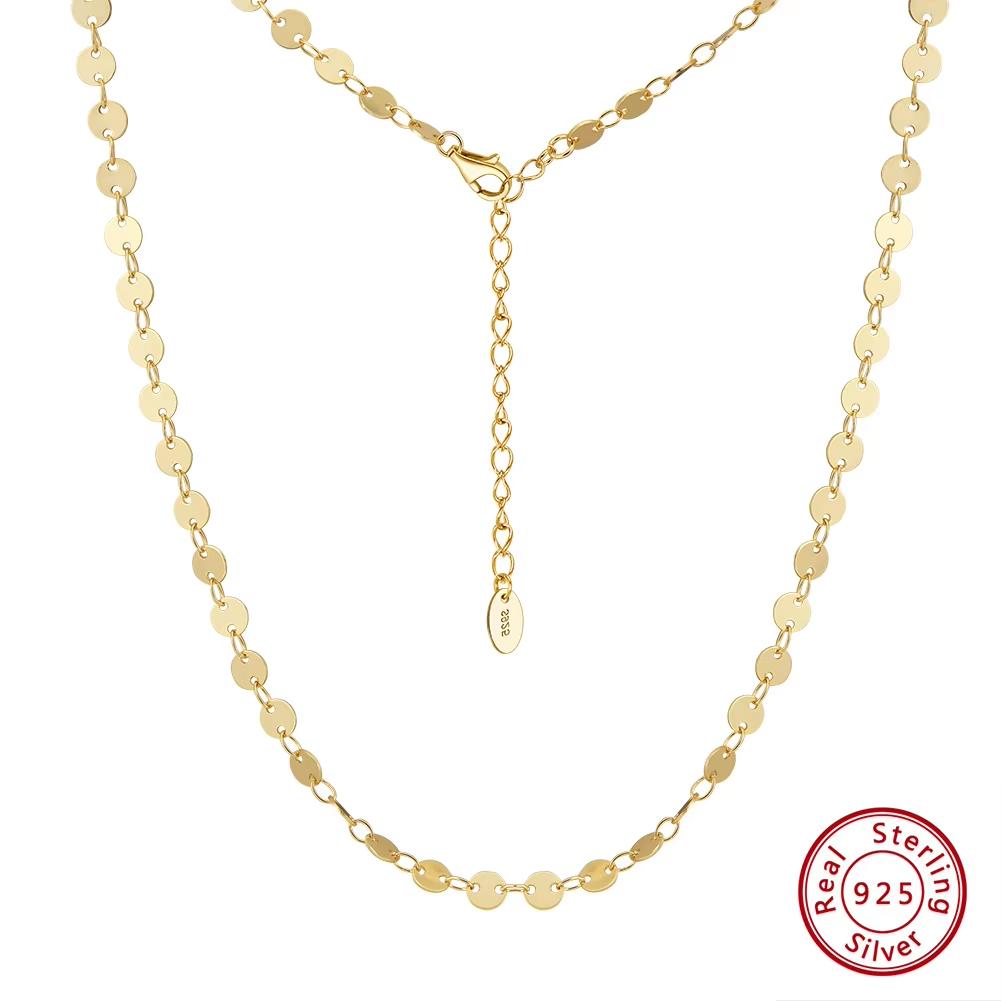 ORSA JEWELS Итальянское Ручное Изготовление 925 Пробы Стерлинговое Серебро Простой Чокер Круглая Деталь Дизайн для Женщин Модное Ожерелье Вечерние Украшения SC80