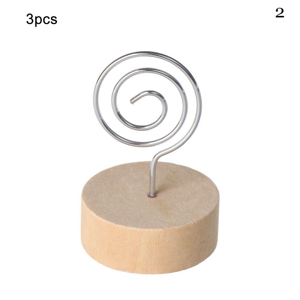 Clamp Round Shape Base Wedding Supplies Wooden Clamps Stand Place Card Picture Frame Photos Clips