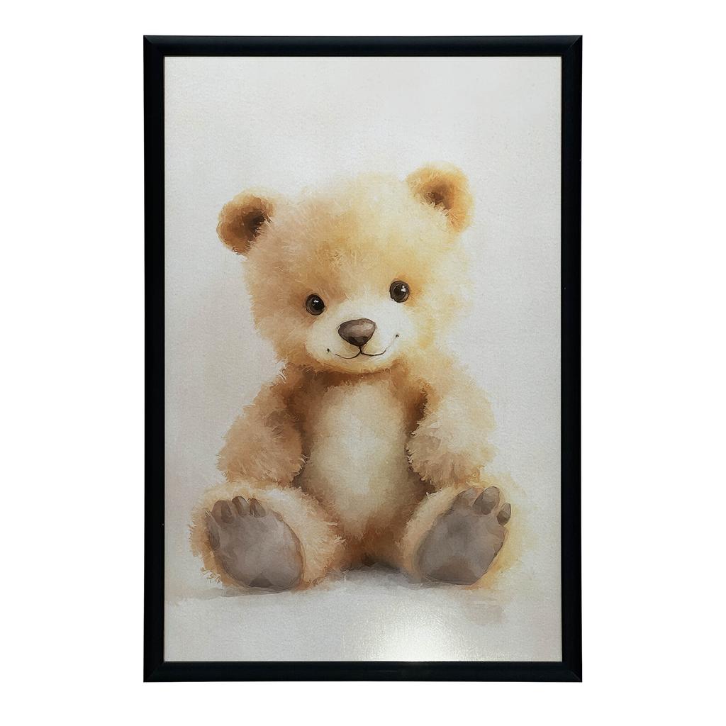 Pluszowy Uroczy Miś Pluszowy Uroczy Miś, 70X100 Cm, Rama Drewniana Jasny Dąb, Papier Matowy 230 Gsm