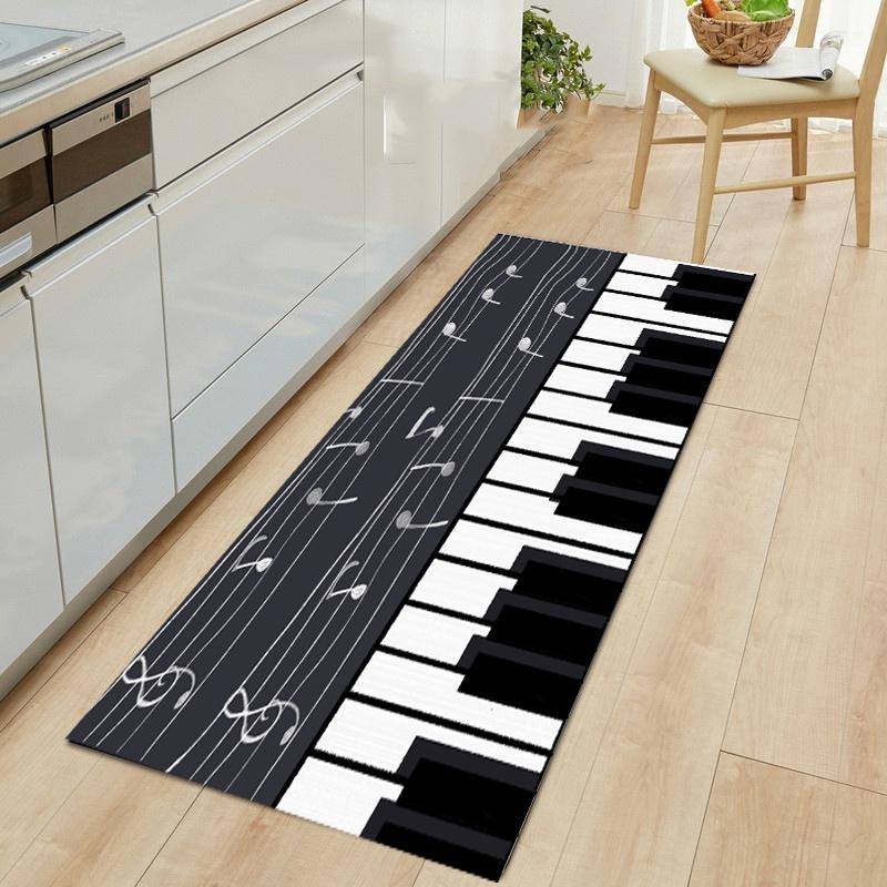 Коврик с 3D-печатью серии Piano Keyboard, большой коврик, ковры для гостиной, спальни, коврики для кухни, коврики, нескользящие