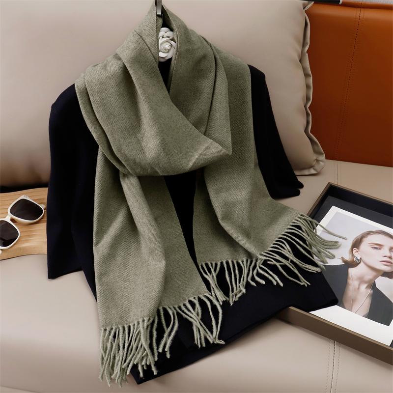 New Winer Warm Cashmere Scarf for Women Fashion Solid Thick Blanket Pashmina Shawl Wrap Female Bufanda Echarpe Foulard