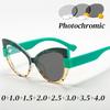 Oversized Photochromic Reading Glasses for Women Men New Trend Colorful Large Presbyopia Unisex UV Protection Far Sight Glasses