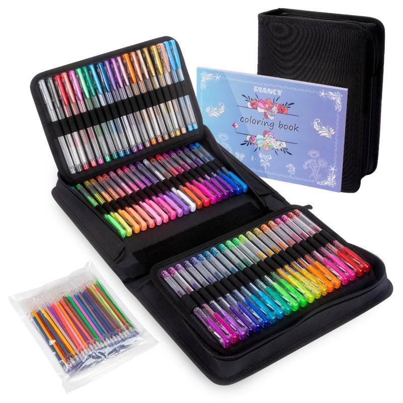 Cross-border Colorful Neutral Gel Pen Metallic Glitter Water-based Plastic for Jelly DIY Highlighter Set