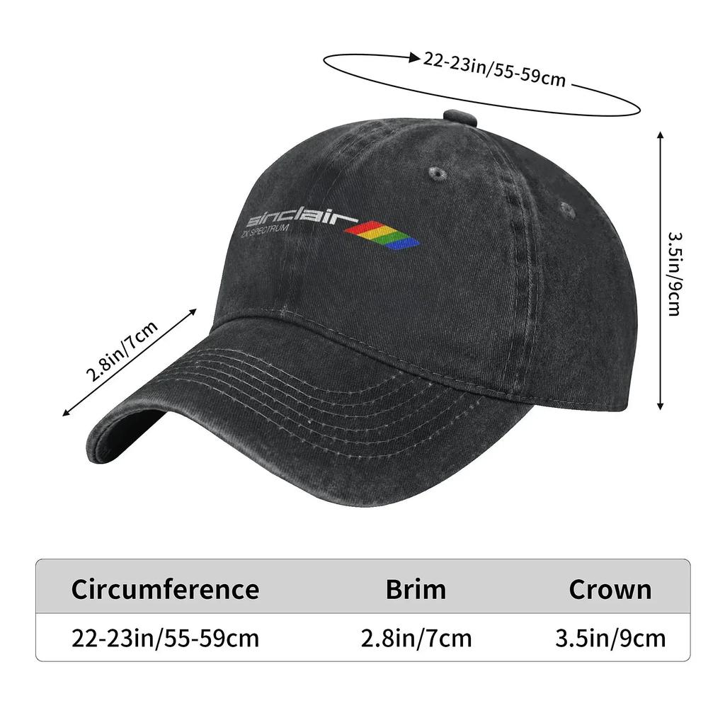 Casual Sinclair ZX Spectrum Baseball Cap Unisex Distressed Denim Washed Sun Cap Outdoor Activities Adjustable Fit Hats Cap