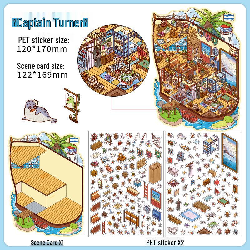 Бумажные стикеры для журнала Jiji PaperMore 5-й серии, 2.5D, Пейзажи