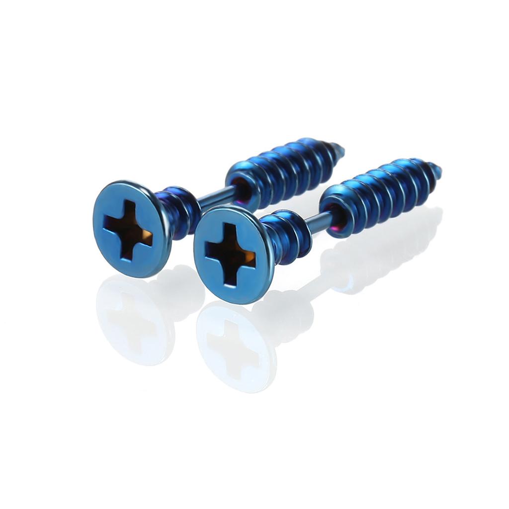 Multiple Colors Small Stainless Steel Screw Men's Studs Earrings Women Punk Gothic Black Tragus Piercing Ear Jewelry Accessories