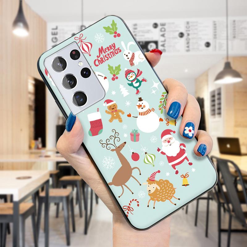 Мягкий рождественский чехол с Санта-Клаусом и снеговиком из ТПУ, силиконовый чехол