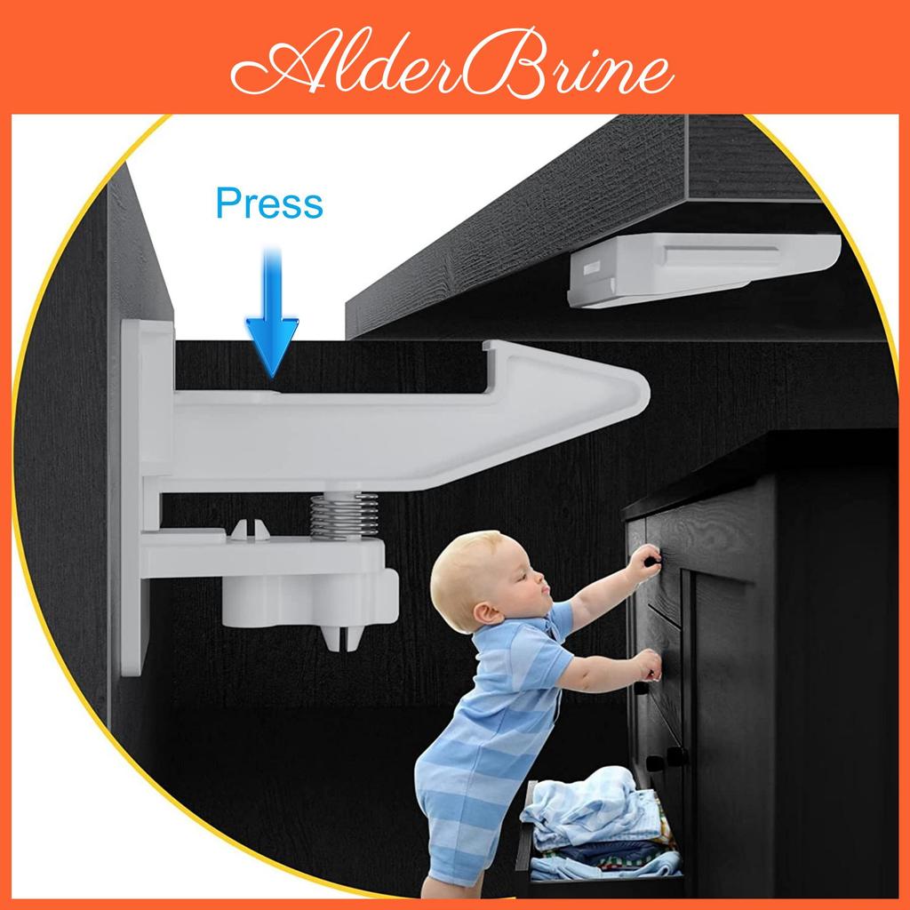 For Lock 3pcs Safety Adhesive Drawer Cabinet Door Invisible Buckle Closet Locks Security Lock