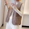 Spring, Autumn and Winter New Lamb Plush Vest Outer Coat Retro Style Vest Women's Fur Integrated Vest Thick