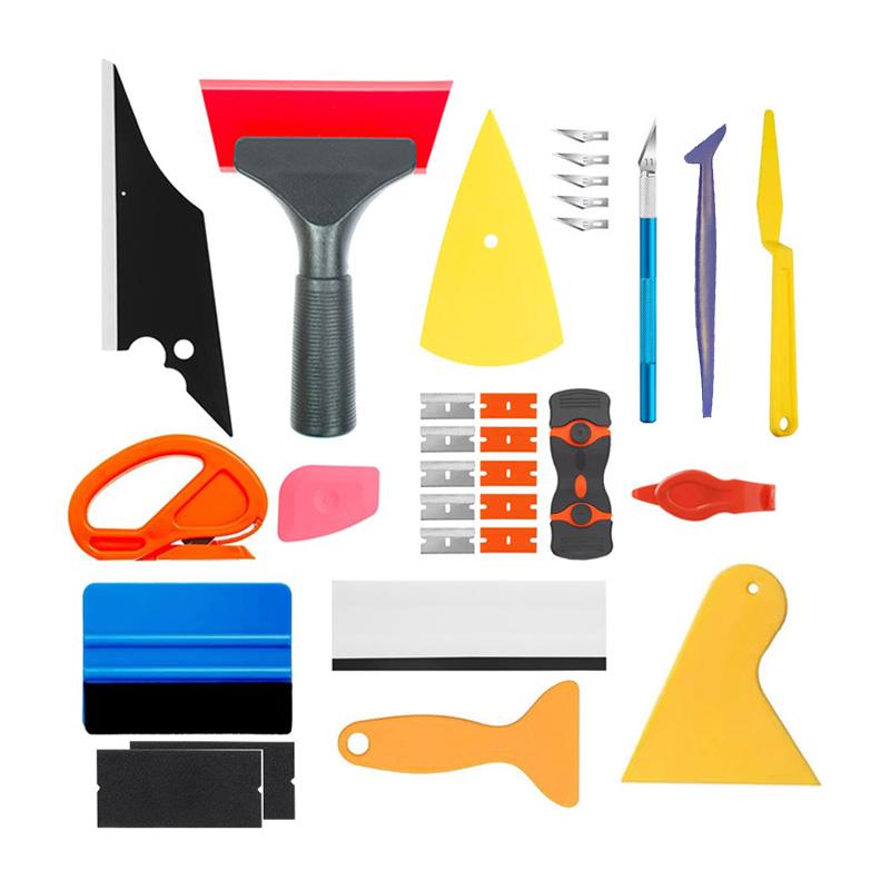 31Pcs Car Tint Kit Window Tint Application Tools with Razor Scraper Vinyl Wrap Rubber Squeegee Automotive Glass Film Scrapers
