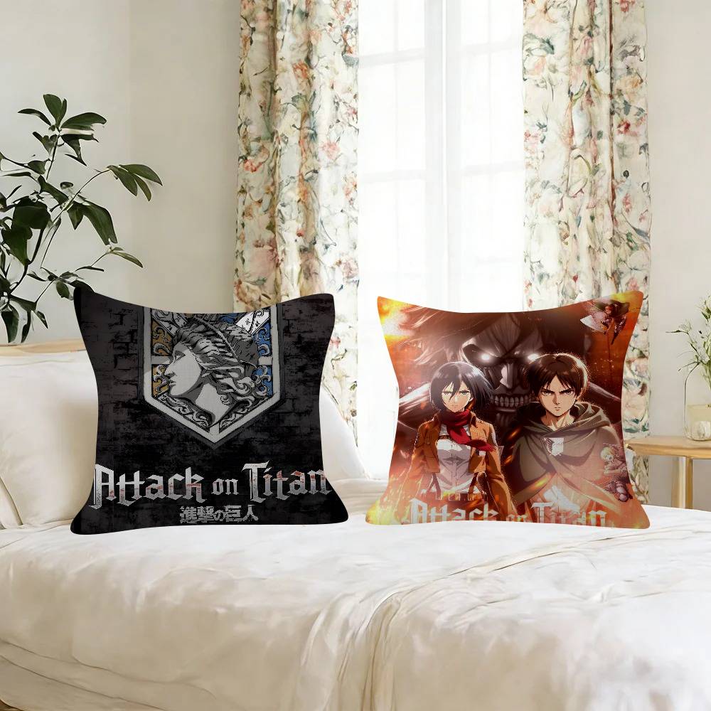 Anime Attacks On Titan Cushion Cover Car Throw Pillow Case For Sofa Car Christmas Gift