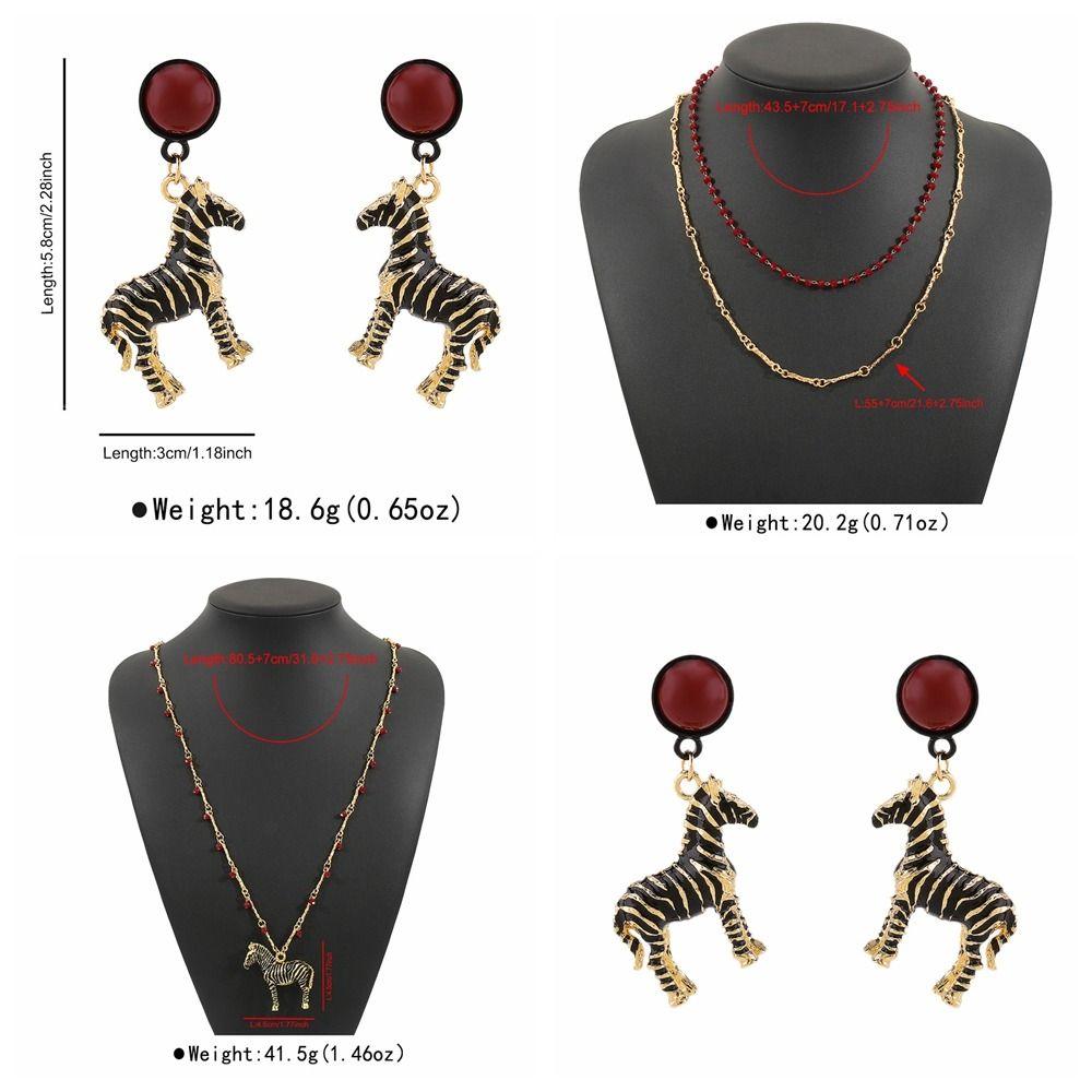 Pony Vintage Enamel Necklace Double-layer Beaded Chain Choker Bohemian Collarbone Chain  Women