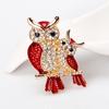 Эмалированные стразы в форме совы, встроенная брошь, значок, банкетные украшения