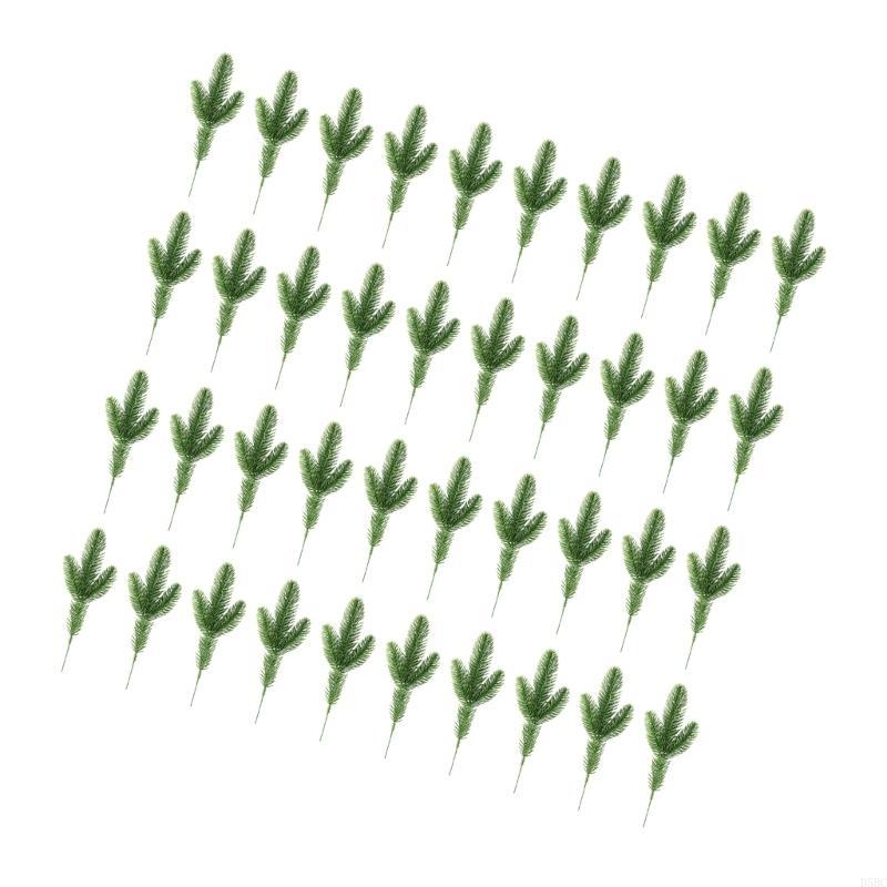 40PCS/Pack Faux Pine Offshoots with Flexible Stems Durable Substance for Christmas Tree Wreath Wreath DIY Craft Project Trim