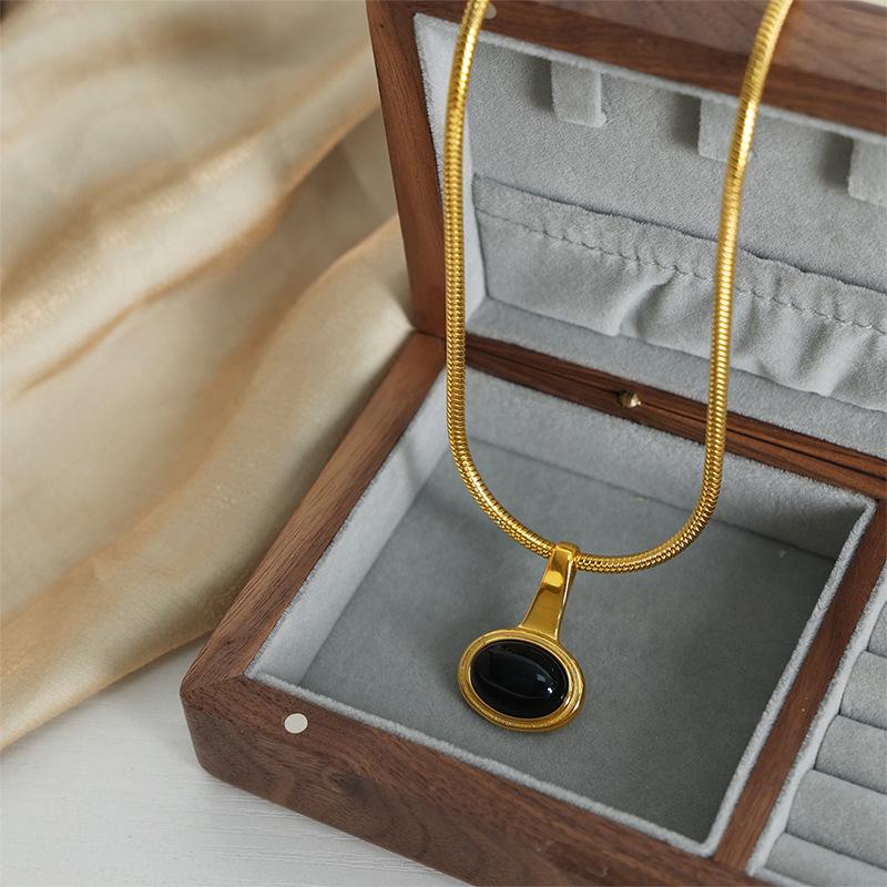 Ожерелье-подвеска Цепочка «Змеиная кость» из хряща, 18-каратное золото, титановая сталь, не тускнеющие украшения для женщин