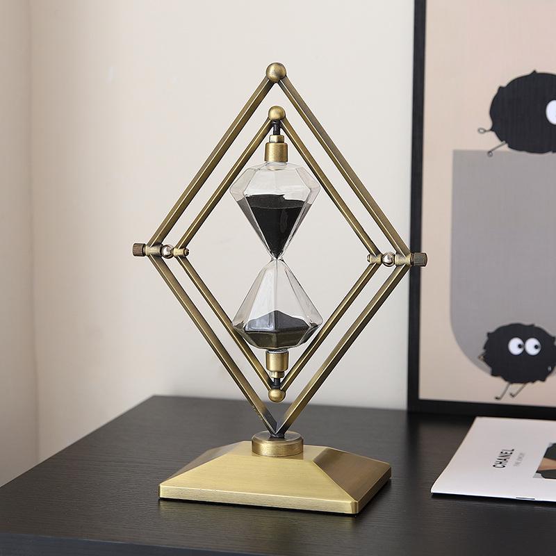 Creative Geometric Hourglass Ornament: Luxury Soft Furnishings for Office or Study Decor