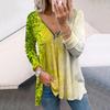 Women Autumn Gradient Glitter Printed Long Sleeve T-Shirts Loose V-Neck Plus Size Tee Shirt Tops Comfy Blouse