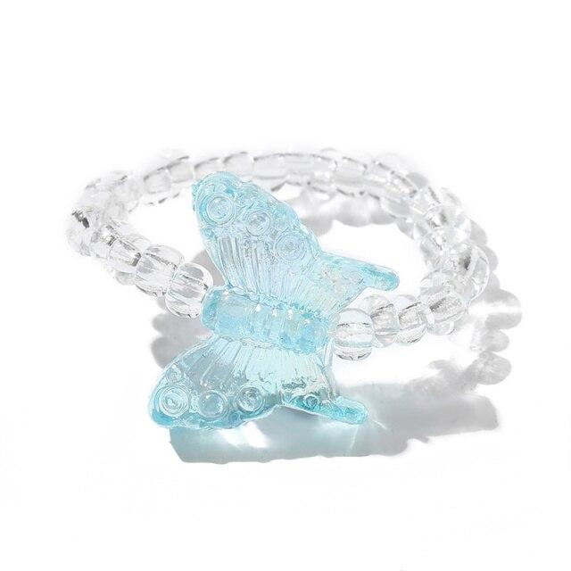 Ins Aesthetic, 5 шт./компл., синий цвет, тема, гипербола, толстые акриловые кольца из смолы, набор для женщин, девчачьи модные кольца для вечеринок «сделай сам», ювелирные изделия